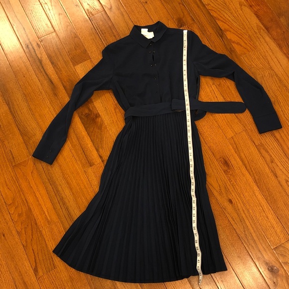 Akris Blue Long Sleeve Dress Shirt with Collar - Picture 7 of 7